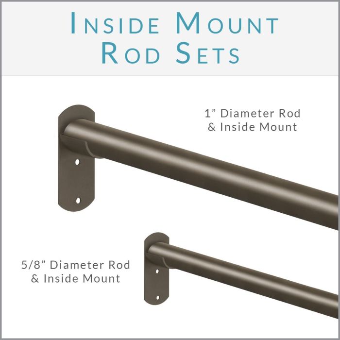 Inside Mount Curtain Rods - Cafe Curtain Rods